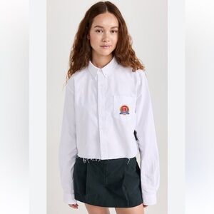 Revolve Danzy Cropped Oxford Button Up size small